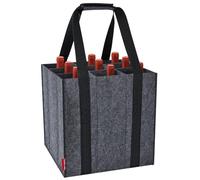 Eurhomewit Sac à Bouteilles 9 Compartiments, Sac à Vin avec Poignée, Sac de Rangement Réutilisable Porte Bouteille pour Vin et Champagne, 27cm x 27cm x 27cm - Noir