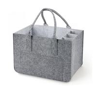 Eurhomewit Sac en Feutre Shopper avec Compartiments, Pliable et Robuste Sac de Course, 30L Panier Courses/Sac à Bouteilles/Sac à Vêtements/Sac à Jouets (Gris Clair/1 Pièce)