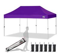 Eurmax Ez Tente d'auvent pop-up de 3 x 6 m avec sac à roulettes robuste, 6 sacs de sable (violet