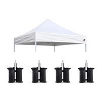 Eurmax Lot de 4 housses de rechange pour auvent pop-up des États-Unis, housse de dessus instantanée uniquement, sac de lestage (20,3 x 20,3 cm, blanc)