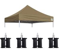 Eurmax Lot de 4 housses de rechange pour auvent pop-up des États-Unis, housse supérieure instantanée uniquement, 30 couleurs au choix, lot de 4 sacs de lestage (20,3 x 20,3 cm, kaki)