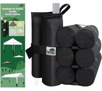 Eurmax Lot de 4 Sacs de lestage pour auvent de Plein air, tonnelle, abri instantané, Sacs de Sable, Noir