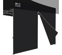 Eurmax USA - Pare-soleil d'auvent instantané de 3 m avec fermeture éclair au milieu, paroi latérale amovible pour tente pop-up - 1 mur uniquement (noir)