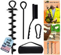 Eurmax USA - Piquet d'attache robuste pour chiens de grande taille jusqu'à 95,3 kg, piquets pour l'extérieur, ancre au sol pour laisse de chien, câble de coureur, accessoire pour animaux de compagnie