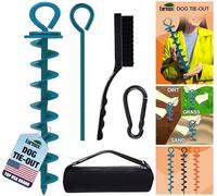 Eurmax USA - Piquet d'attache robuste pour chiens de grande taille jusqu'à 95,3 kg, piquets pour l'extérieur, ancre au sol pour laisse de chien, câble de coureur, accessoire pour animaux de compagnie