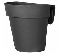 EURO 3 PLAST Vase Up en polypropylène avec réserve, Couleur Anthracite, 25 cm