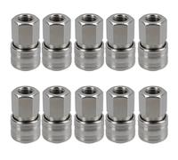 Euro Air Line Lot de 10 coupleurs de tuyau à dégagement rapide Filetage femelle 1/4 BSP