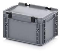 Euro Bac + couvercle à charnière ED 32/17 HG Boîte de rangement empilable 30 x 20 x 18,5 cm Boîte industrielle eurobox box