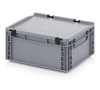 Euro Bac + couvercle à charnière ED 43/17 HG Boîte de rangement empilable 40 x 30 x 18,5 cm Boîte industrielle eurobox box