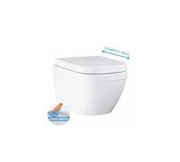 euro ceramic wc suspendu compact sans bride avec abattant frein de chute (eurocompact)