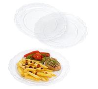 Euro Classic APL948 Lot de 10 assiettes à dîner en plastique argenté pailleté 26 cm ~ Idéales pour mariages, buffets, pique-niques et plus encore (assiettes de 25,4 cm)
