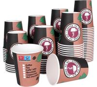 EURO DECO 1000 Gobelets en carton jetables biodégradables 180 ml / 7-oz, Très Résistant et Sans Fuite Idéal Café, Boissons Chaudes et Froides Idéal Entreprise (1000 pcs)