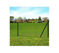 vidaXL Ensemble de clôture Euro pour bordure de jardin 10 x 1,7 m Acier Vert
