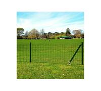 vidaXL Jeu de clôture de jardin avec piquets de sol 10 x 0,8 m Acier Vert