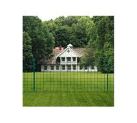 vidaXL Ensemble de Clôture Euro Acier Vert Grillages Maille Clôture de Jardin