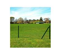 vidaXL Ensemble de clôture bordure Euro 25 x 0,8 m acier vert 142398