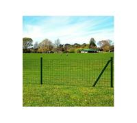 vidaXL Ensemble de clôture bordure pour jardin Euro – 25 x 1,5 m Acier Vert 142401