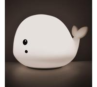 EURO MARKETING MANUFACTURING CUCCIOLIGHT Baleine Lampe LED en Silicone Souple, Blanc, Unique