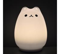 EURO MARKETING MANUFACTURING CUCCIOLIGHT Chat Lampe LED en Silicone Souple, Blanc, Unique