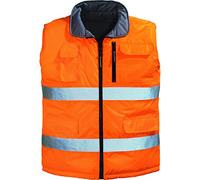 Euro protection - Gilet réversible haute visibilité en polyester imperméable spalmato polyuréthane. 5 poches. Couleurs Différents réversible gris. - Orange -