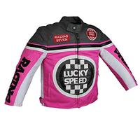 Euro Stars Veste de Motard pour Enfant, de Moto et Course Textile, Noir
