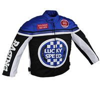 Euro Stars Veste de Motard pour Enfant - Textile, Moto, Course - Bleue - Taille 4XS