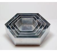 EURO TINS Moules hexagonaux Quatre Niveaux pour gâteaux d'anniversaire et de Mariage, de 6", 8", 10" et 12"