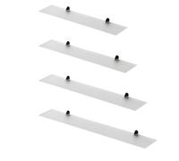 Euro Tische Étagère murale en verre transparent striée de 90 cm pour salle de bain, étagère de douche en verre de sécurité ESG de 6 mm et supports en métal (verre transparent rainuré)