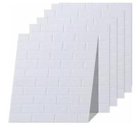 Euro Tische Lot de 5 panneaux muraux 3D - Aspect pierre - Étanche - Pour mur de cuisine - Pour chambre à coucher, salle de bain - Blanc - 70 x 77 x 0,5 cm