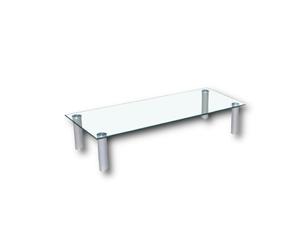 Euro Tische Meuble TV en verre en 3 tailles et couleurs différentes - Idéal comme meuble TV ou support d'écran, verre transparent - 70 cm