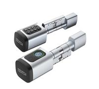 Euro TTLock Tuya APP empreinte digitale ou Code mot de passe numérique RFID carte cylindre serrure de porte intelligente électronique(Silver ttlock)