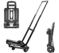 EURO VANADIUM - Diable Chariot de Transport Pliant - Charge Max 40 kg - Télescopique à 3 Hauteurs - 4 Roues Adhérentes et Solides - Multiusage, Compact, Léger et Robuste