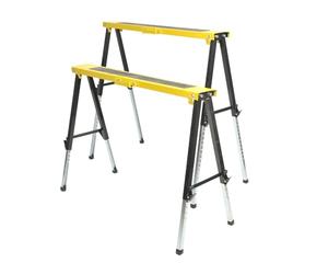 EURO VANADIUM - Lot de 2 Tréteaux Réglables Télescopiques en Métal - Hauteur Ajustable de 64 à 91 cm, Charge 150 kg - Tréteaux Pliables avec Surface Antidérapante - Travaux Escaliers, Bricolage