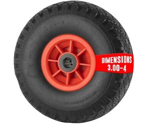 EURO VANADIUM - Roue Diable, 26 x 8,5 cm - Roue Diable Increvable - Roue pour Chariot de Jardin - Axe Central 2 cm - Roue Chariot Remorque de Transport, Profilée Tout Terrain - Solide et Durable