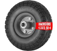 EURO VANADIUM - Roue Diable Increvable 26 x 8,5 cm - Chariot de Jardin, Axe Déporté 2 cm - Remorque de Transport Profilée Tout Terrain - Solide et Durable