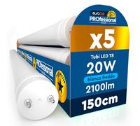 Eurocali 5 Tubes LED 150cm 20W T8 G13 CREE avec Starter - 2100 Lumens Blanc Neutre 4000K - Garantie 6 Ans - Haute Luminosité 105 lm/W Nano Plastic - Remplacement Néon pour Garage Magasin Plafond