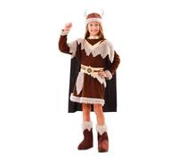 EuroCarnavales Costume viking fille robe casque jambières carnaval marin (10-12 Jahre)