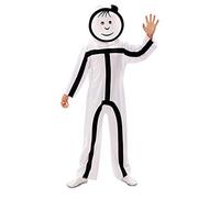 EUROCARNAVALES Déguisement avec masques Stickman enfant - Autres - 7 à 9 ans (122-138 cm)