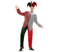 EuroCarnavales Déguisement d´Arlequin Rouge pour Homme