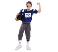 EUROCARNAVALES Déguisement joueur de football américain bleu enfant - Bleu - 10 à 12 ans (139-155 cm)