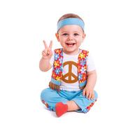 EUROCARNAVALES Déguisement petit hippie bébé - Multicolore - 1 à 2 ans (80-91 cm)