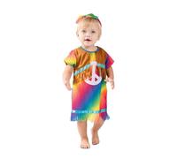 EUROCARNAVALES Déguisement robe petite hippie bébé - Multicolore - 1 à 2 ans (80-91 cm)
