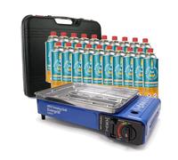 Eurocatch Barbecue à gaz butane Camping Grill Evergrill avec 20 bouteilles de gaz - Barbecue à gaz - Cuisine de camping - Grill de table - Barbecue de table