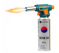 Eurocatch Chalumeau a Gaz 1300°C avec Allumage Electrique - Reglable - Cartouche Butane 227g Incluse - Chalumeau Cuisine et Soudure