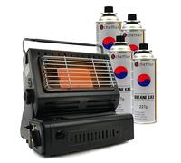 Eurocatch Chauffage à gaz - Incl. 4 cartouches de gaz - Chauffage - Chauffage de terrasse - Réglable - Portable