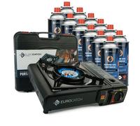 Eurocatch Cuisinière à gaz - Incl 12 cartouches de gaz - Poêle à gaz