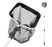 Eurocatch Filet d'épuisette pour bassin de piscine - Robuste - Acier télescopique 1.80m - Taille net 30x30cm - Noir