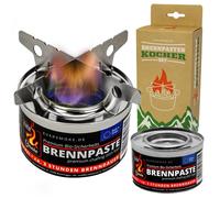 Eurocatch Kit Combustible d'Urgence - Support Croix Acier Inox + 2x Gel Combustible 200g - 3h de Combustion - Camping & Outdoor