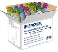 EUROCHIBI® 1000 GOBELETS À CAFÉ EN PAPIER COLORÉES BIO