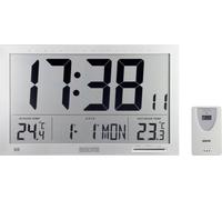 Eurochron Horloge murale EFWU Jumbo 102 radiopilotée 370 x 230 x 30 mm Argent